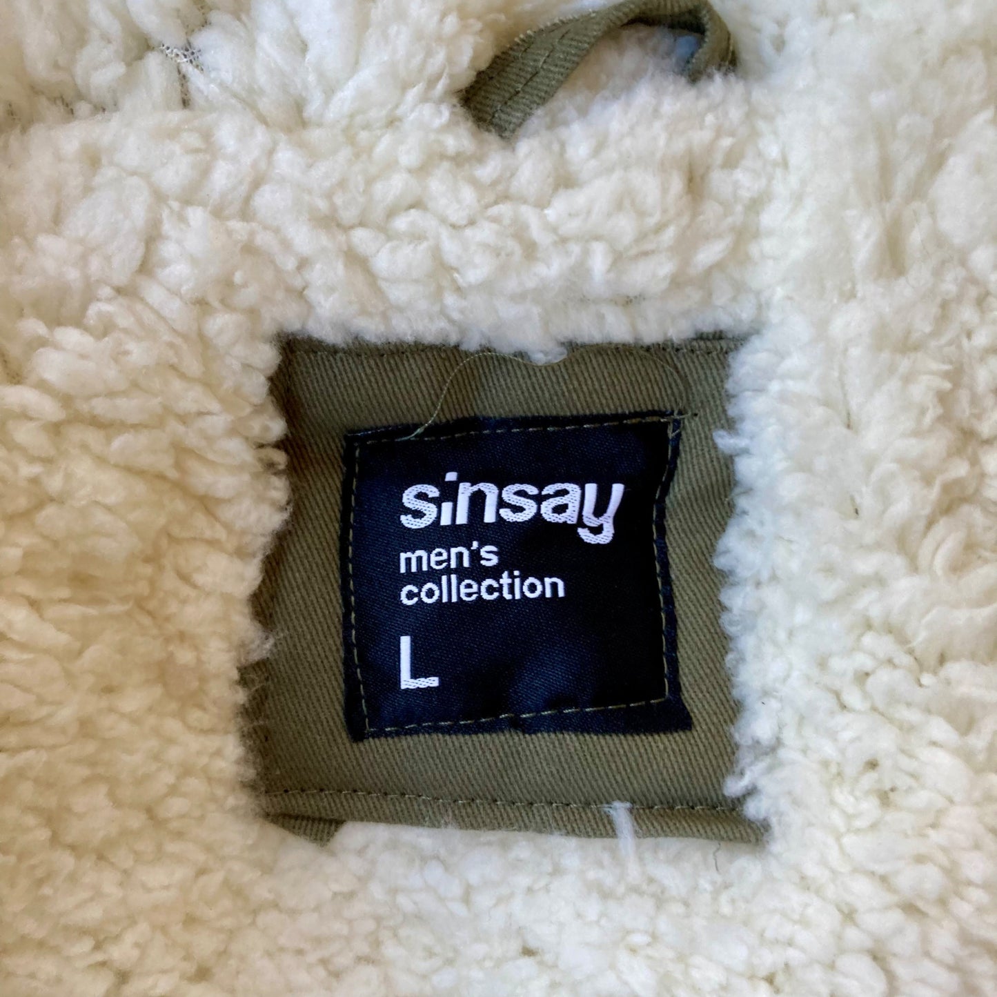 Sinsay Men's Collection Jacket Sherpa Lined Large Polish European Military Green