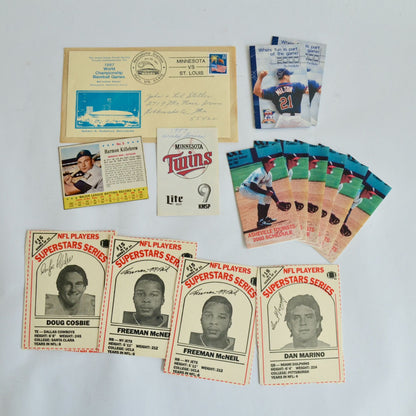 Lot 4 Milk Carton Football Cards Dan Marino Doug Cosbie Freeman McNeil & Misc.