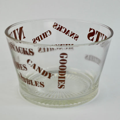 Vintage MCM Clear Glass Nuts Candy Munchies Snacks Bowl READ