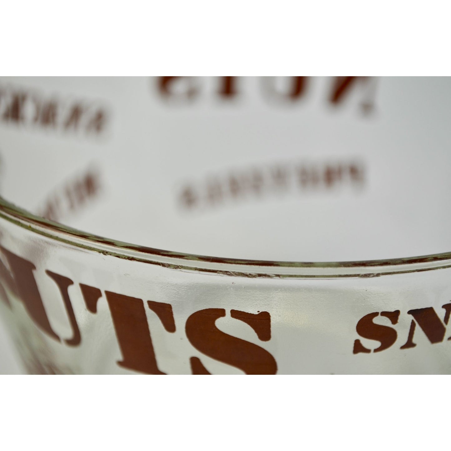 Vintage MCM Clear Glass Nuts Candy Munchies Snacks Bowl READ