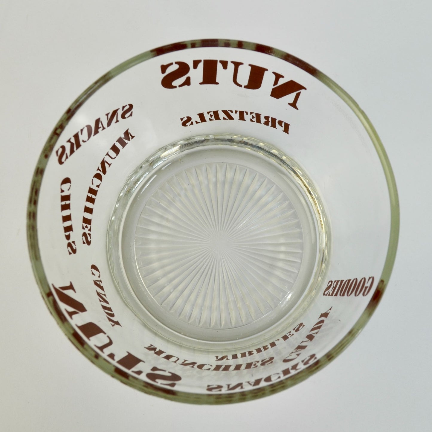 Vintage MCM Clear Glass Nuts Candy Munchies Snacks Bowl READ
