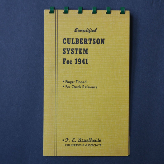 Simplified Culbertson System for 1941 Booklet Vintage Bridge Rules