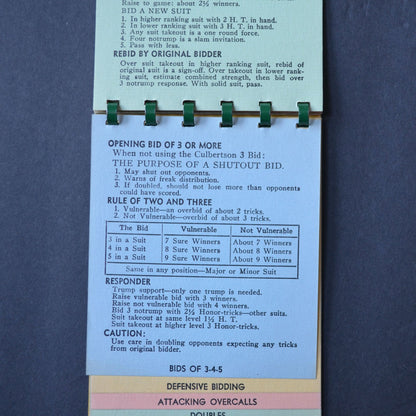 Simplified Culbertson System for 1941 Booklet Vintage Bridge Rules