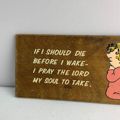 Vintage Bedtime Prayer Wall Hanging Plaque
