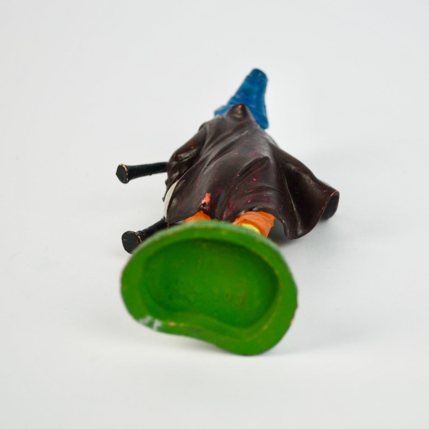 Hand-Painted Depose Italy Bagpiper Figurine With Blue Hat & Green Base Nativity