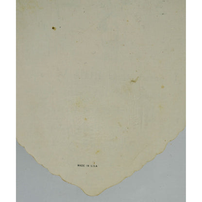 Vintage Valentine Card Heart Boy Girl Kissing