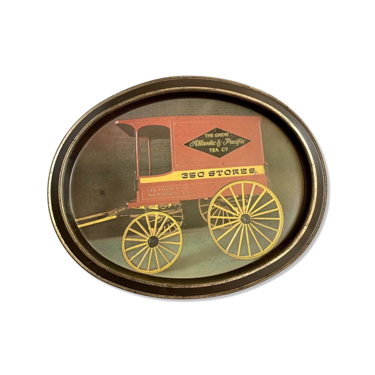 Vintage The Great Atlantic & Pacific Tea Co Metal Serving Tray, 14.5" x 11.5"