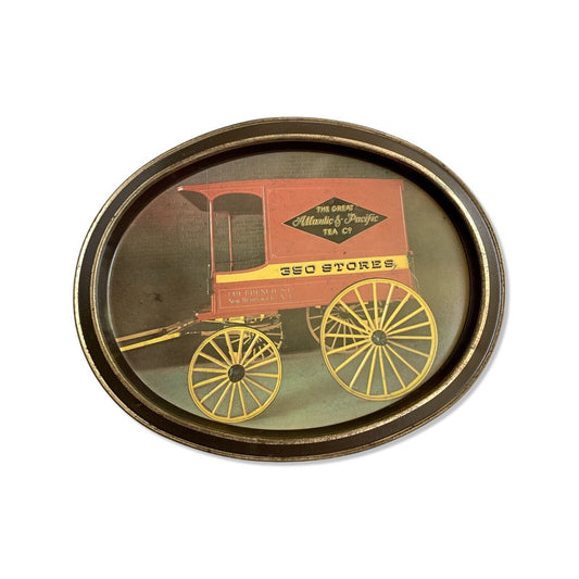 Vintage The Great Atlantic & Pacific Tea Co Metal Serving Tray, 14.5" x 11.5"