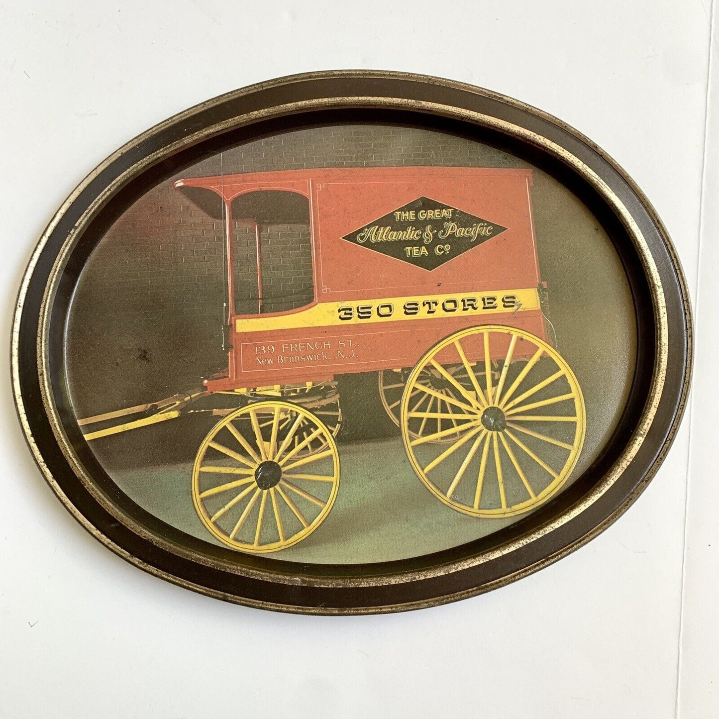 Vintage The Great Atlantic & Pacific Tea Co Metal Serving Tray, 14.5" x 11.5"