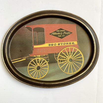 Vintage The Great Atlantic & Pacific Tea Co Metal Serving Tray, 14.5" x 11.5"