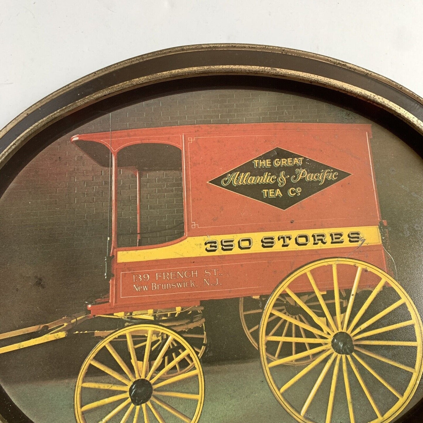 Vintage The Great Atlantic & Pacific Tea Co Metal Serving Tray, 14.5" x 11.5"