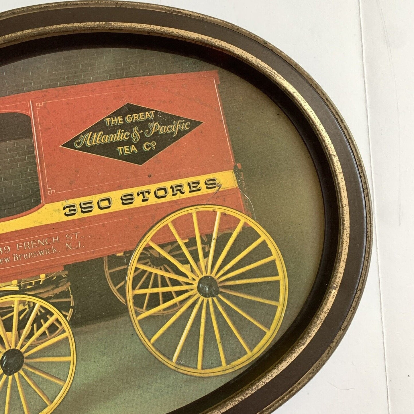 Vintage The Great Atlantic & Pacific Tea Co Metal Serving Tray, 14.5" x 11.5"
