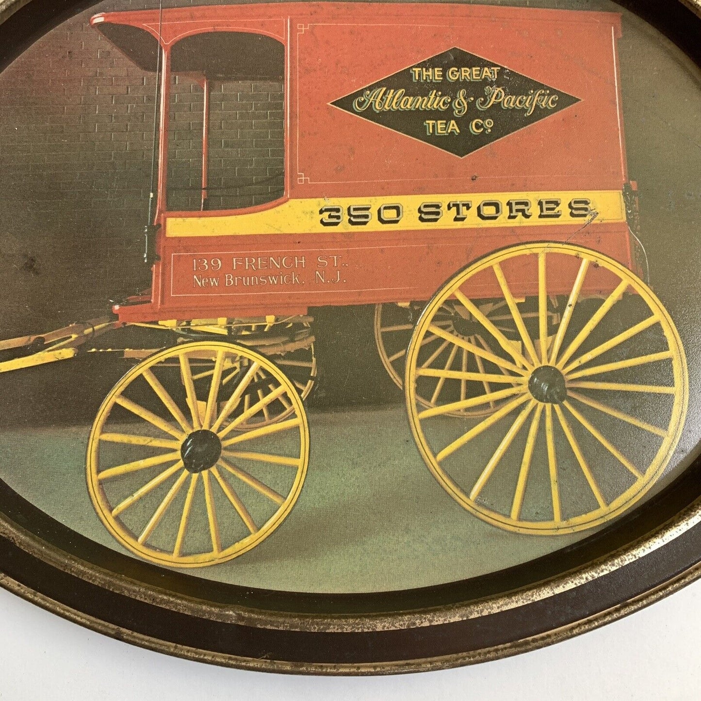 Vintage The Great Atlantic & Pacific Tea Co Metal Serving Tray, 14.5" x 11.5"