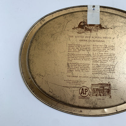 Vintage The Great Atlantic & Pacific Tea Co Metal Serving Tray, 14.5" x 11.5"