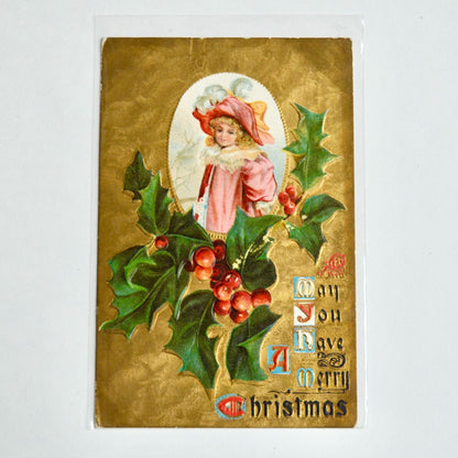 1909 Antique Christmas Postcard May You Have a Merry