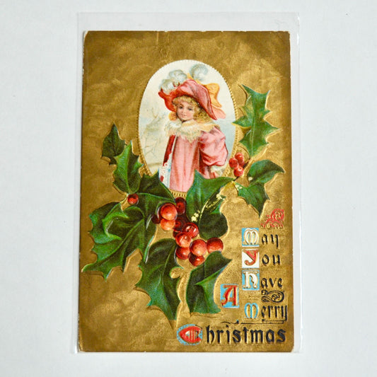 1909 Antique Christmas Postcard May You Have a Merry
