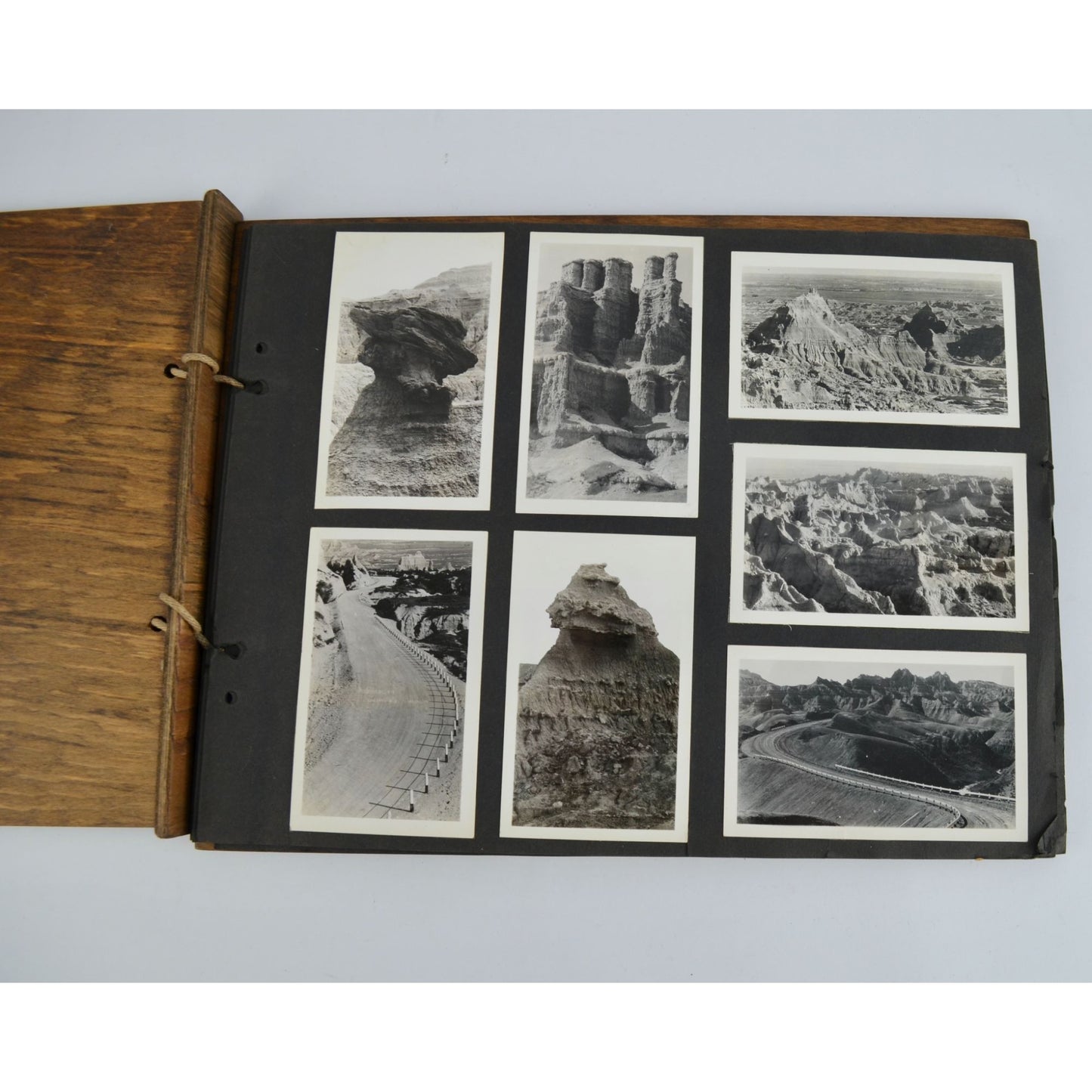 Vintage Wooden Photo Album Antique Travel 71 Photos