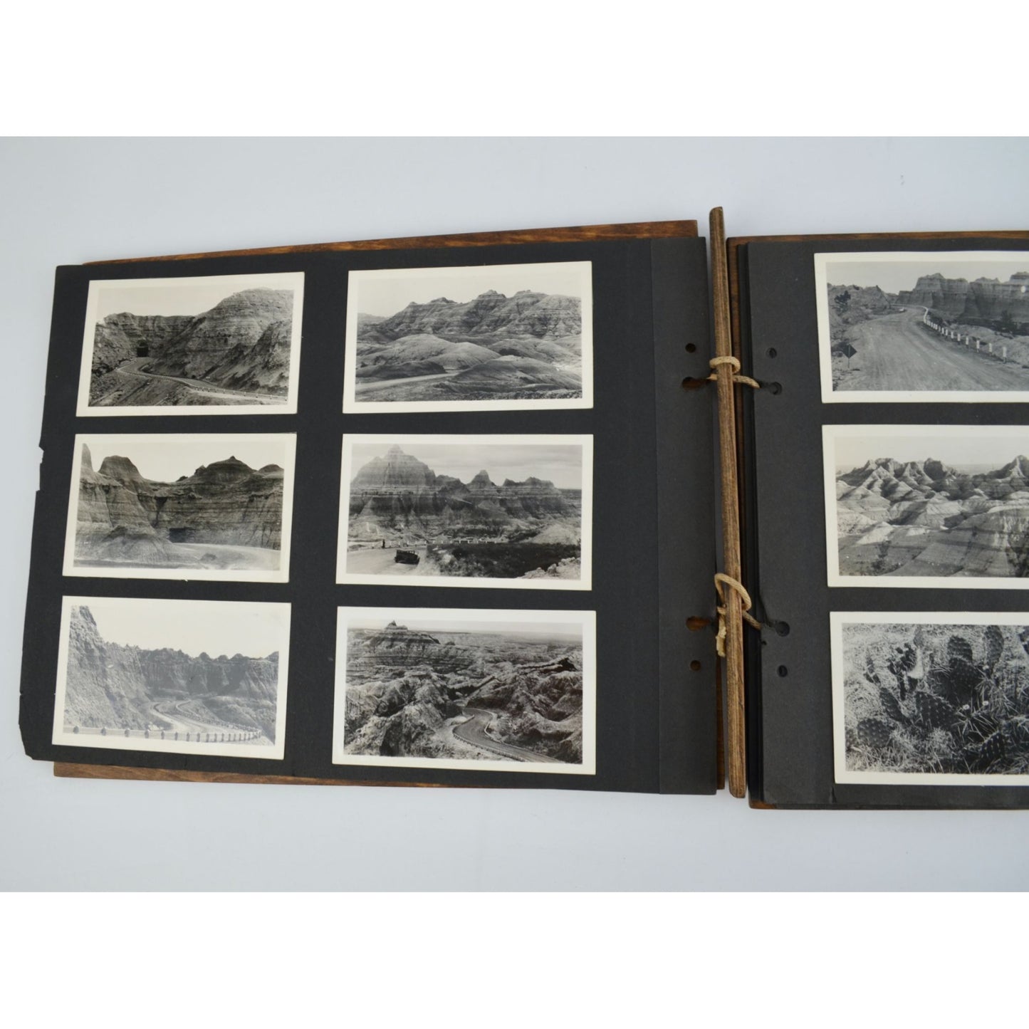 Vintage Wooden Photo Album Antique Travel 71 Photos