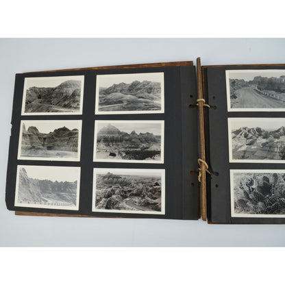 Vintage Wooden Photo Album Antique Travel 71 Photos