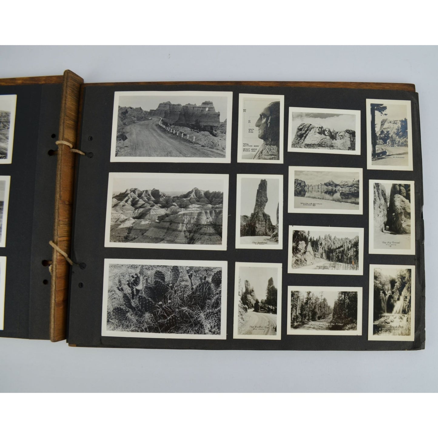 Vintage Wooden Photo Album Antique Travel 71 Photos