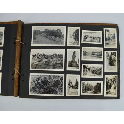 Vintage Wooden Photo Album Antique Travel 71 Photos