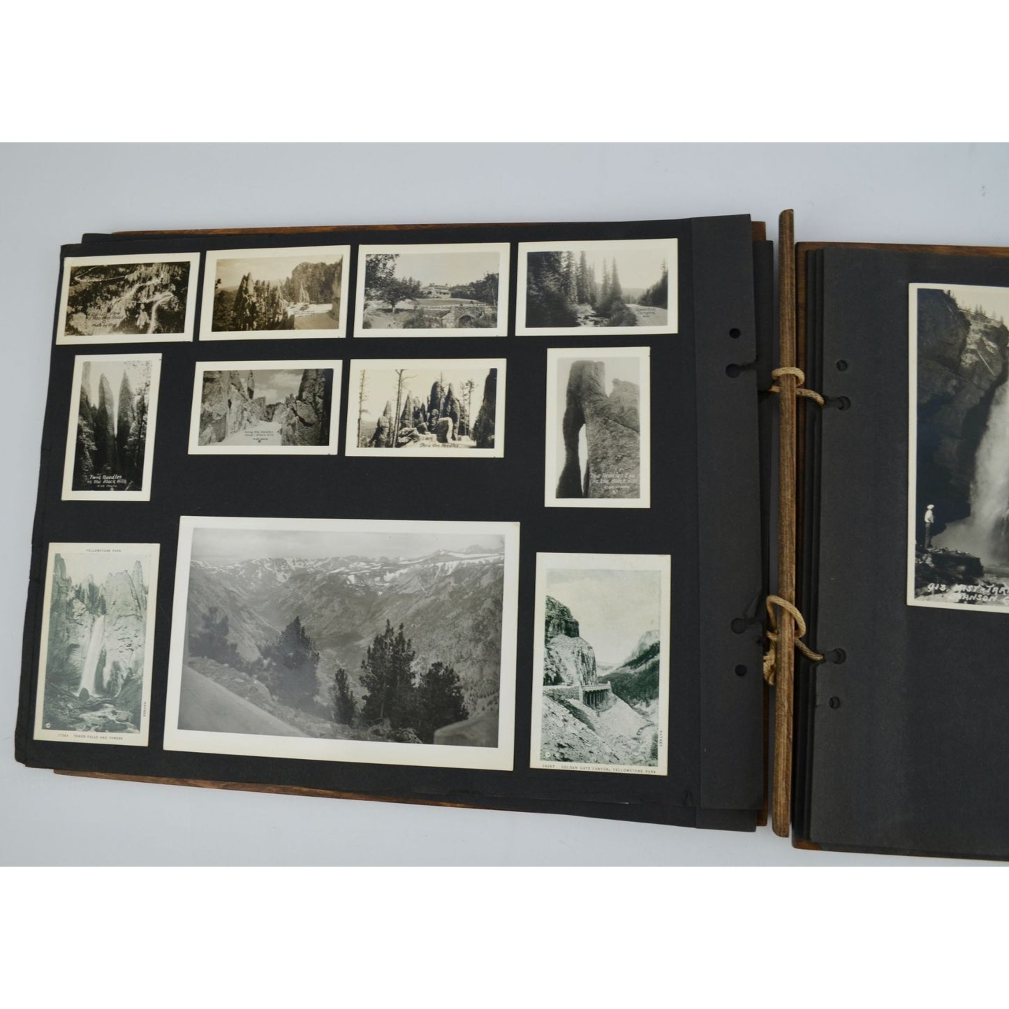 Vintage Wooden Photo Album Antique Travel 71 Photos