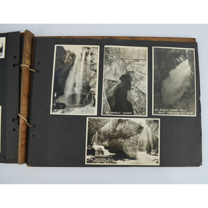 Vintage Wooden Photo Album Antique Travel 71 Photos