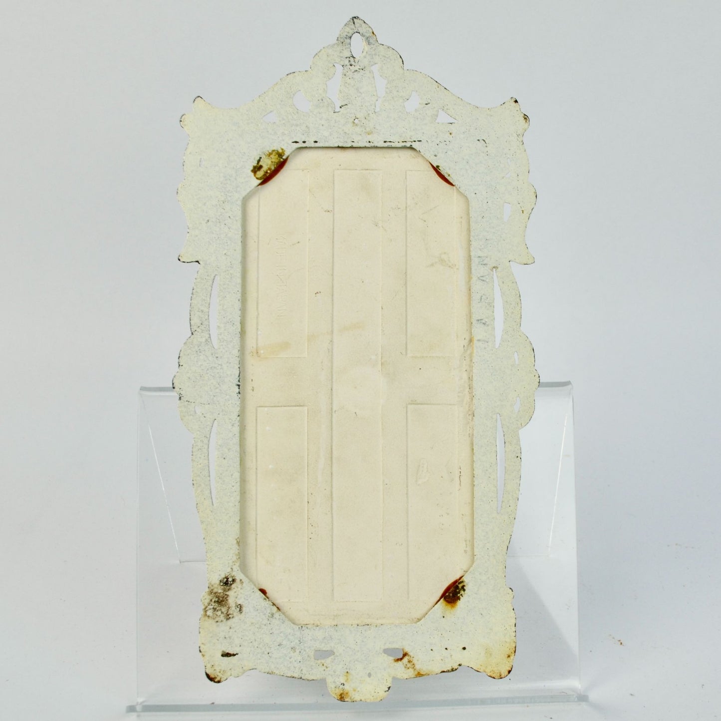 Vintage Trivet Japan Red-head Girl Floral Rectangular Mod