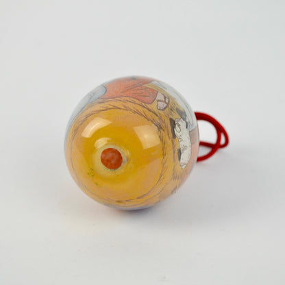 Reverse Painted Glass Christmas Ornament Egg Nativity Scene Mary Joseph Jesus