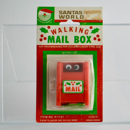 Kurt Adler Santa's World Walking Mail Box Christmas Wind Up Vintage New