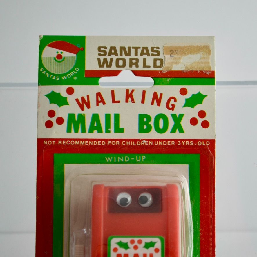 Kurt Adler Santa's World Walking Mail Box Christmas Wind Up Vintage New