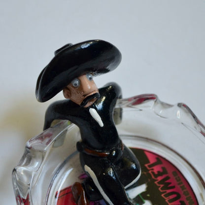 Vintage Cozumel Mexico Glass Ashtray Kitsch Mexican Figure To Drink or Not To