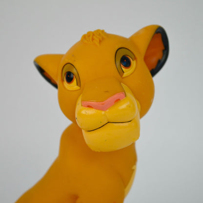 Lion King Simba Plastic Coin Bank Figurine 8" Tall Vintage Disney Collectible