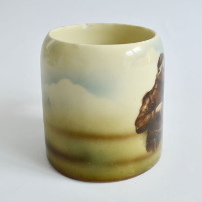 Vintage German Monk Playing Violin Shaving Mug Ceramic Chipped Germany