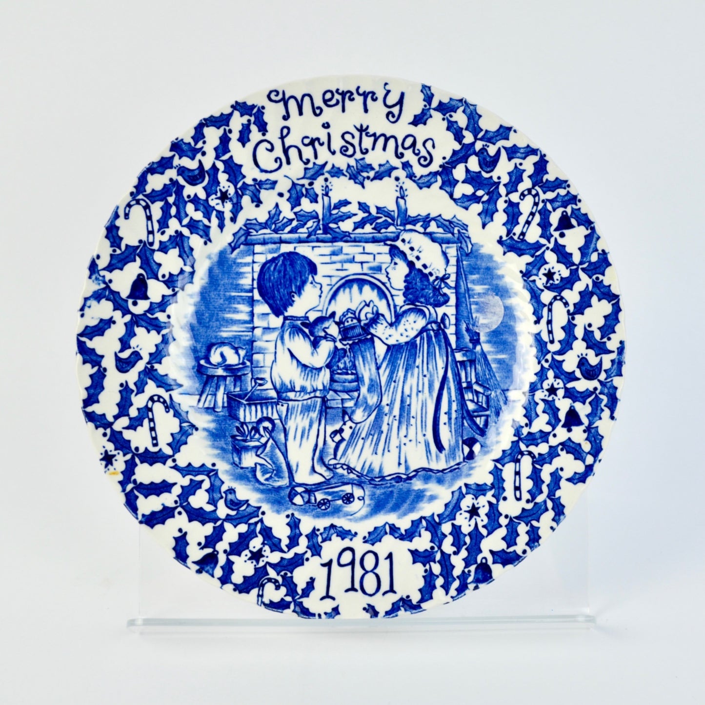 Royal Crownford Merry Christmas 1981 Plate by Norma Sherman Staffordshire