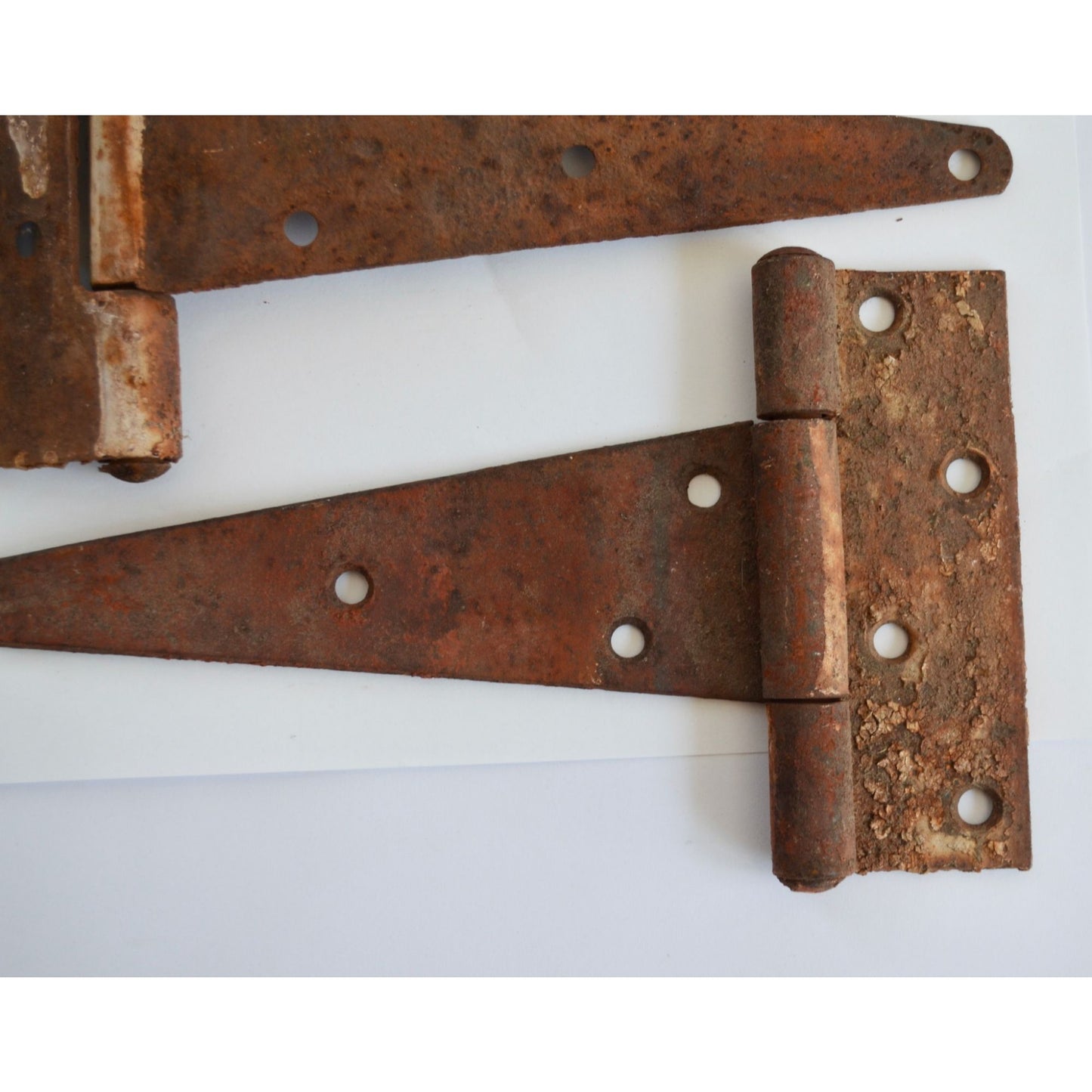 Lot 2 Vintage Barn Door Hinges 10" Rusty Salvage Hardware Primitive Antique