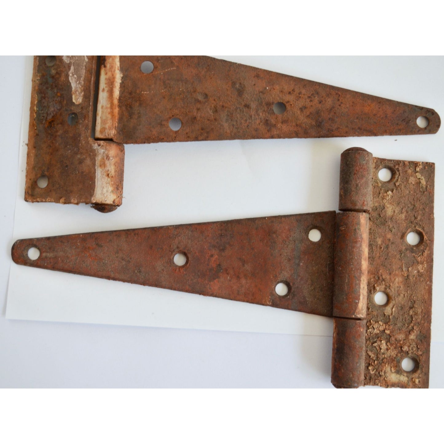 Lot 2 Vintage Barn Door Hinges 10" Rusty Salvage Hardware Primitive Antique