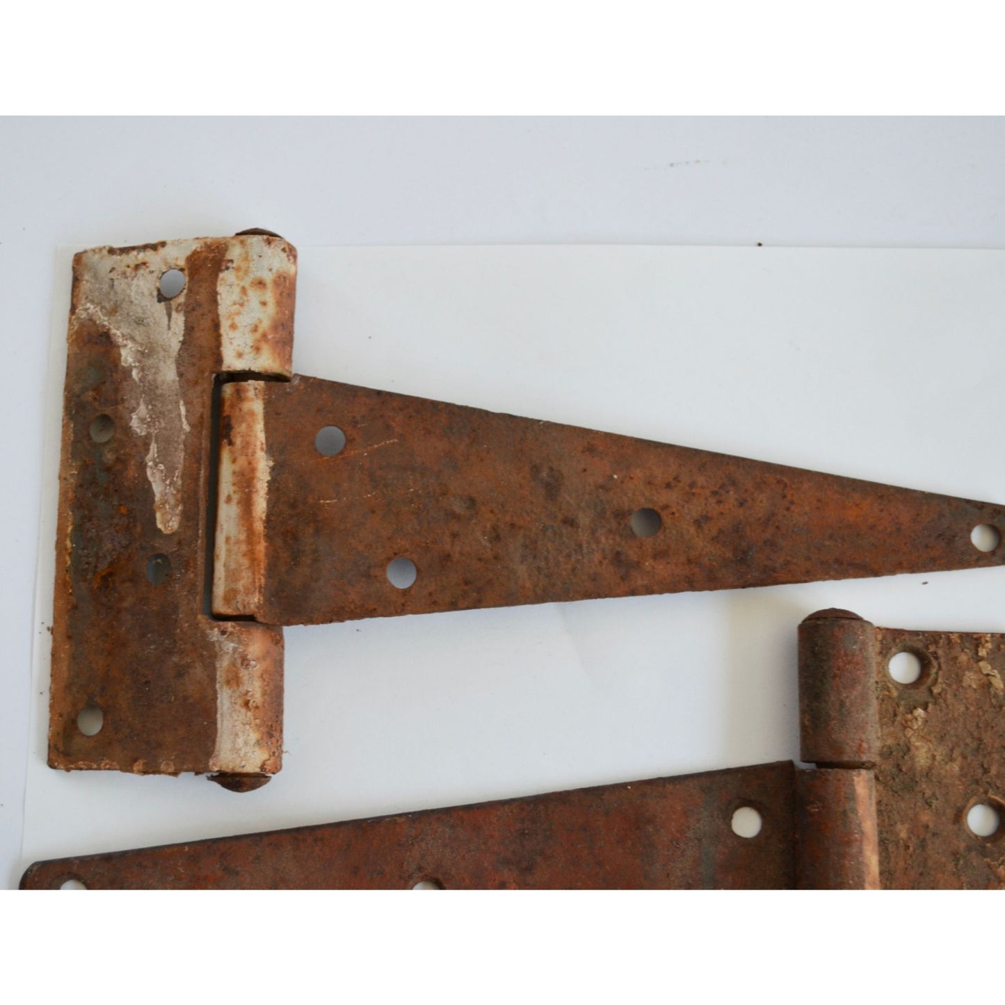 Lot 2 Vintage Barn Door Hinges 10" Rusty Salvage Hardware Primitive Antique