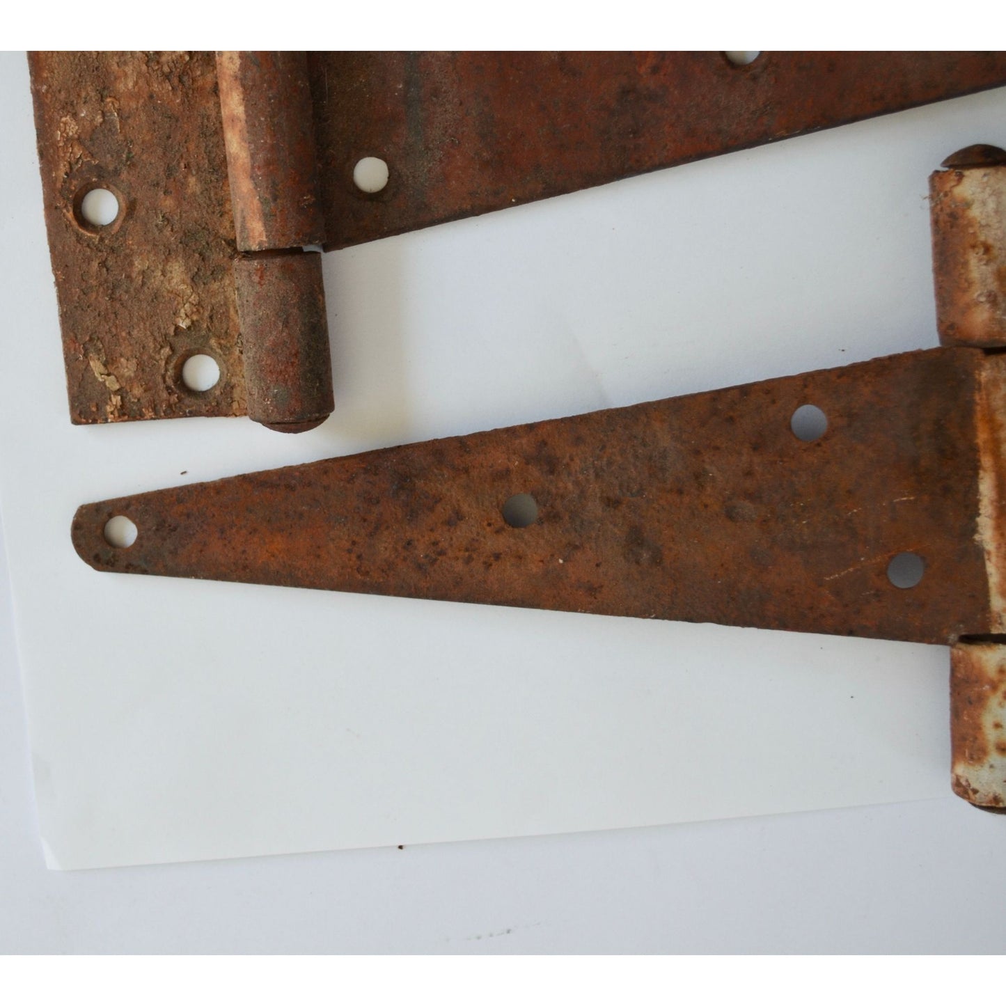 Lot 2 Vintage Barn Door Hinges 10" Rusty Salvage Hardware Primitive Antique
