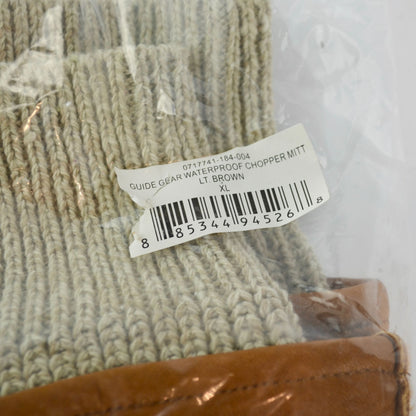 Guide Gear Waterproof Chopper Mitt Size XL Light Brown Leather Mittens NEW!
