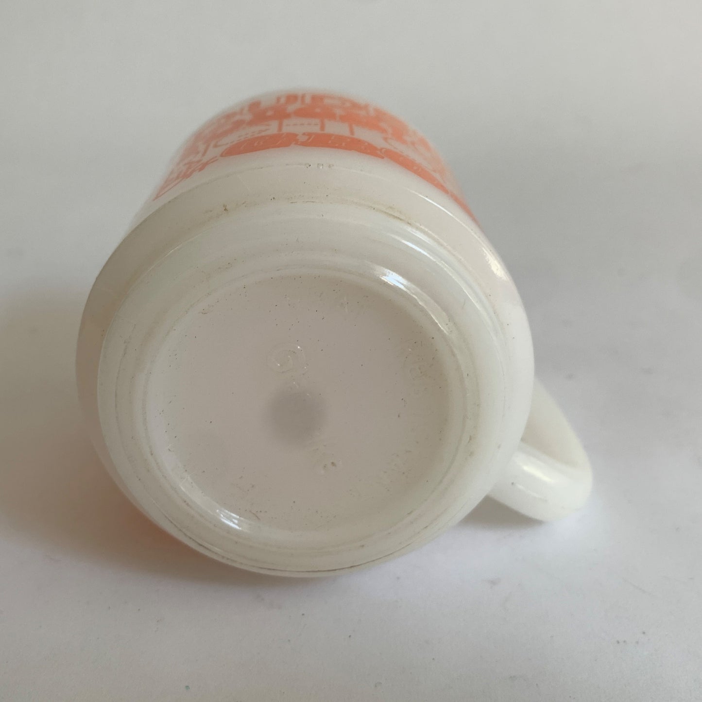 Vintage Glasbake White Orange 70s Slang Mug Dude Tough Right On