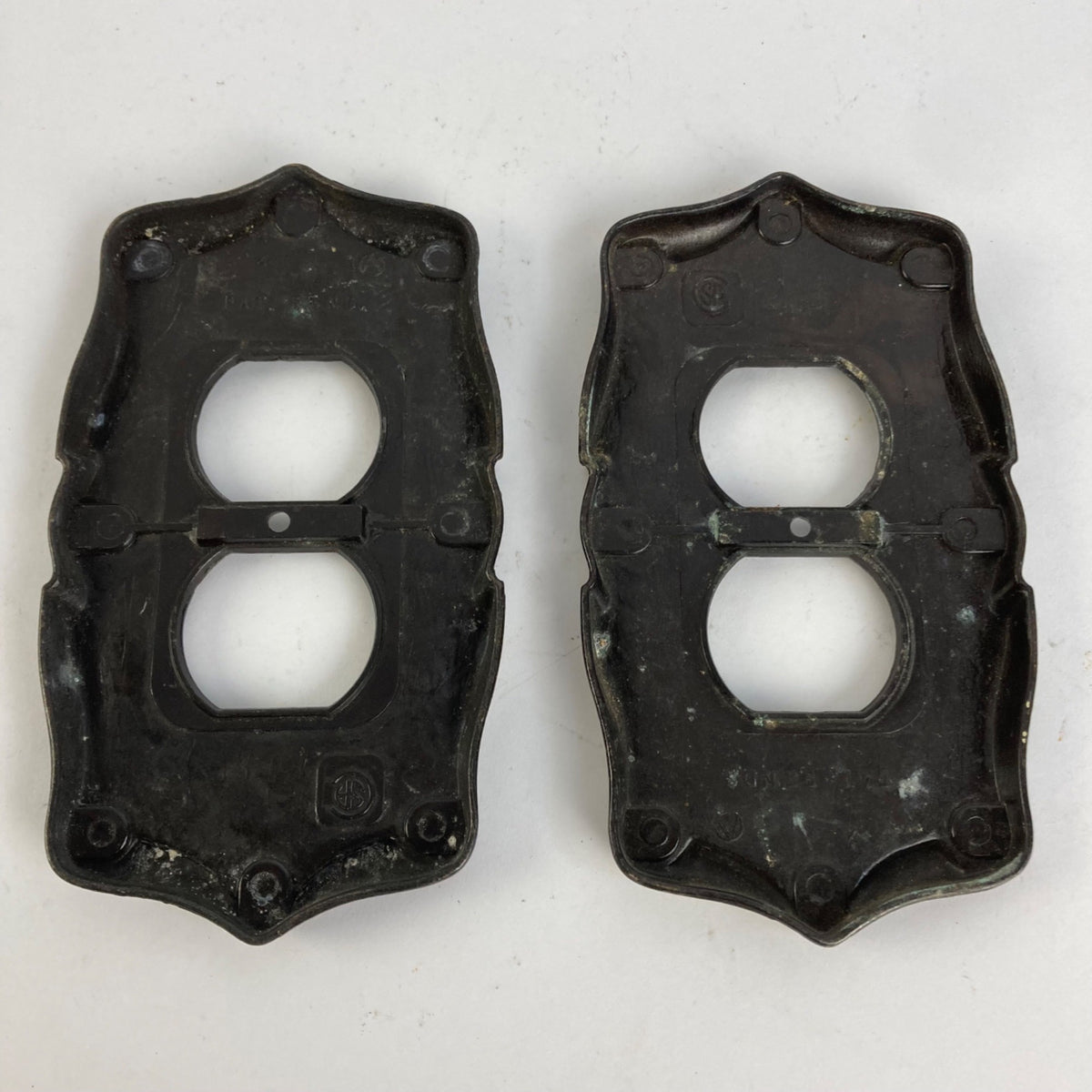 Lot 2 Vintage Amerock Carriage House Double Outlet Plate Covers Brass
