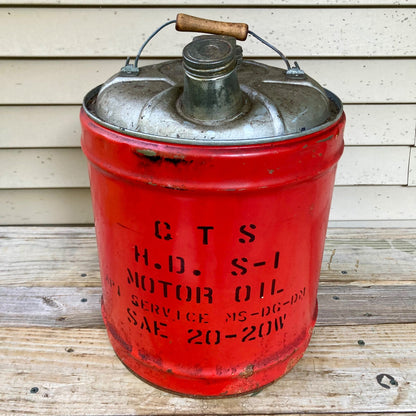 Vintage CTS H.D. S-1 Motor Oil Can 5 Gallon SAE 20-20W GP & F Co