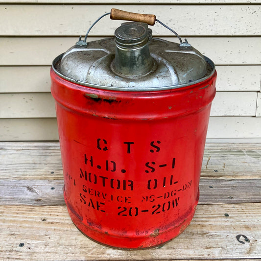 Vintage CTS H.D. S-1 Motor Oil Can 5 Gallon SAE 20-20W GP & F Co