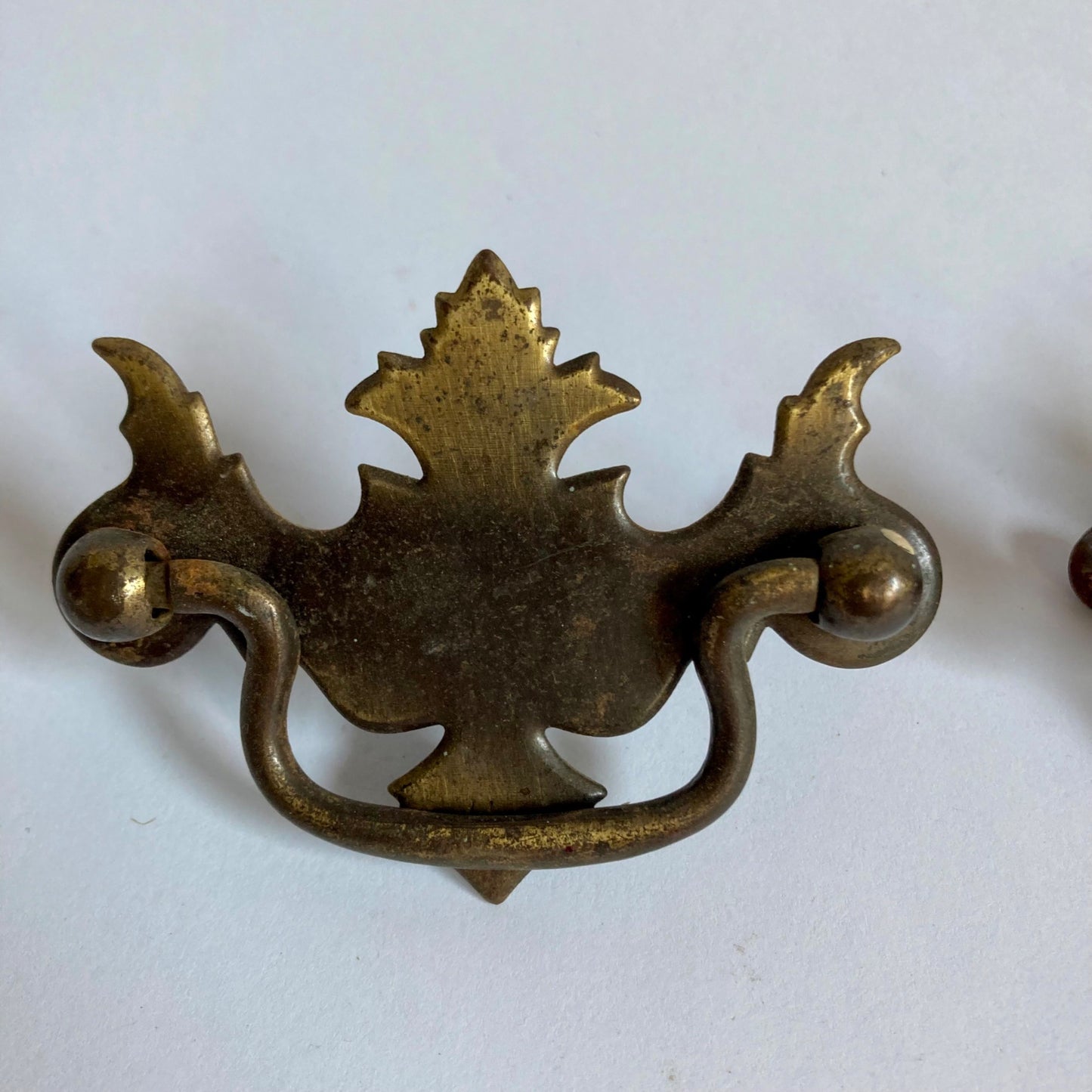 Lot 4 Brass Antique Chippendale Colonial Drawer Pulls 2.5” Centers Vintage