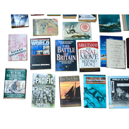 Large Lot Military Books- Mostly WWII + Extras Softcover & Hardcover