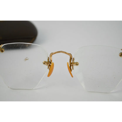 Vintage American Optical Hexagon Frame Eyeglasses 1/10 12KGF AO Gold-Filled