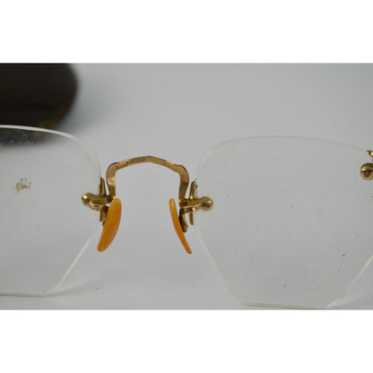 Vintage American Optical Hexagon Frame Eyeglasses 1/10 12KGF AO Gold-Filled
