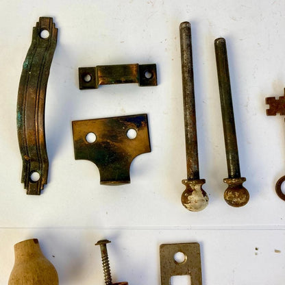 Lot of Antique Door Cabinet Drawer Hardware Architectural Salvage Skeleton Key