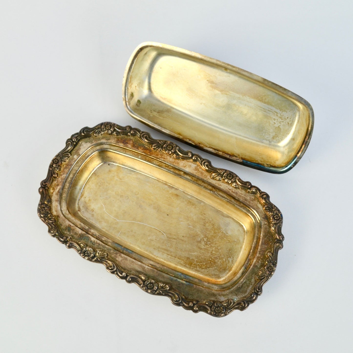 Rogers & Sons Oneida Silverplate Butter Dish Vintage Ornate